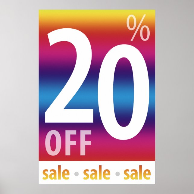 Powerful 20% OFF SALE Sign | Colorful (Front)