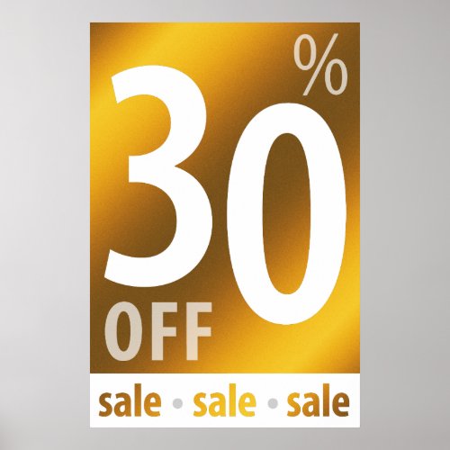 Powerful 30 OFF SALE Sign  Golden