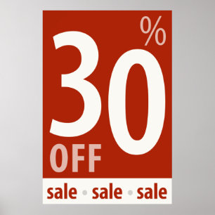 Powerful 30% OFF SALE Sign - retail sales poster