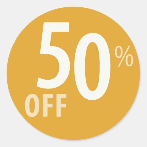 Powerful 50 OFF SALE Sign Classic Round Sticker