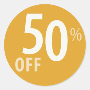 Powerful 50% OFF SALE Sign Classic Round Sticker