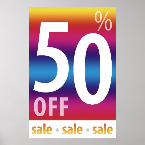 Powerful 50 OFF SALE Sign  Colorful