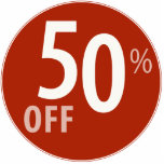 Powerful 50% OFF SALE Sign - Ornament<br><div class="desc">These point of purchase retail ornaments signs are an easy and inexpensive way to put your message in front of your customers.</div>