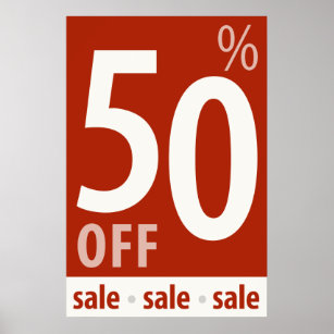 Powerful 50% OFF SALE Sign - retail sales poster