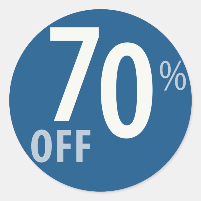 Powerful 70% OFF SALE Sign Classic Round Sticker (Front)