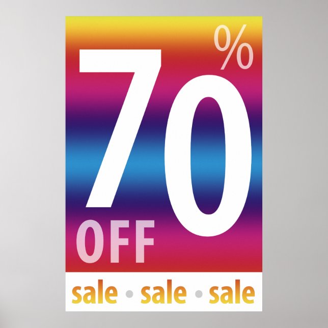 Powerful 70% OFF SALE Sign | Colorful (Front)