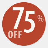 75 Percent Off retail price discount store sale Square Sticker