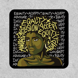 Powerful Afro Art on Equity and Inclusion Patch