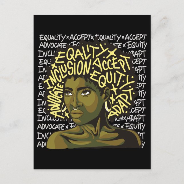 Powerful Afro Art on Equity and Inclusion  Postcard (Front)