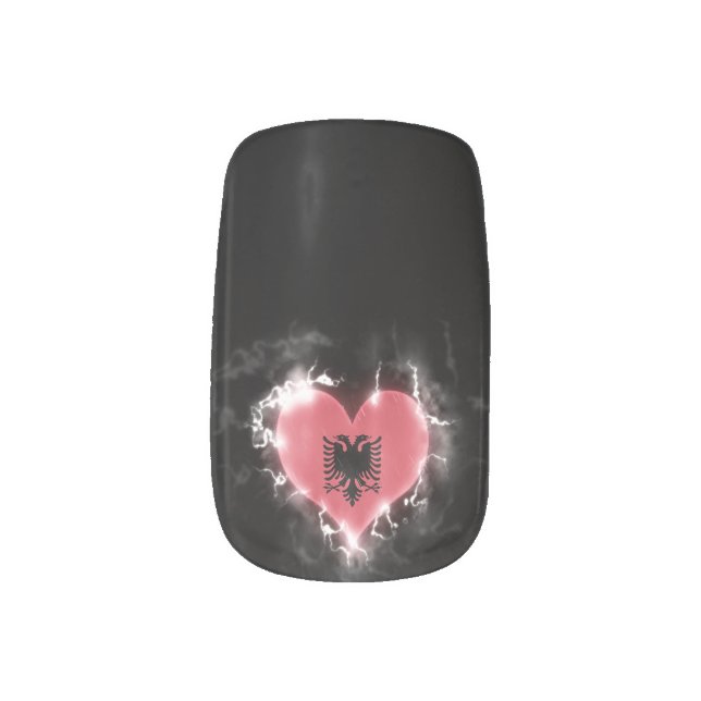 Powerful Albania Minx Nail Art (Right Thumb)