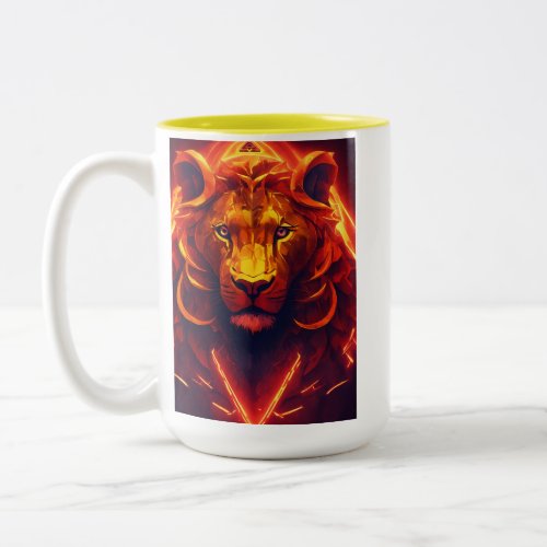 powerful and captivating Lionfect for a collectio Two_Tone Coffee Mug