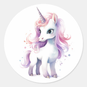 Powerful and Majestic Unicorn Classic Round Sticker