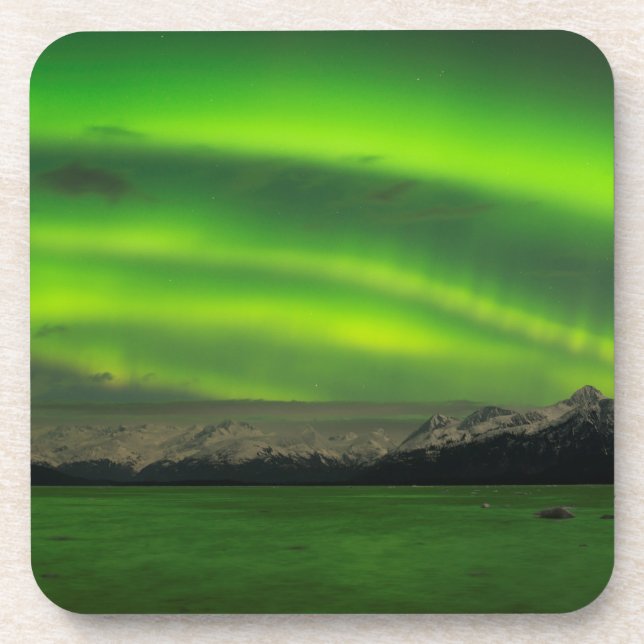 Powerful Aurora Beverage Coaster (Front)