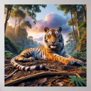 Powerful Bengal Tiger in the Wild Jungle Poster