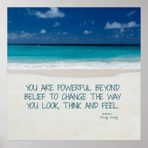 Powerful Beyond Belief: Beach Fitness Motivation Poster