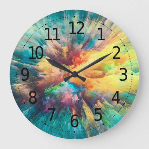 Powerful Burst of Colors  Wall Clock