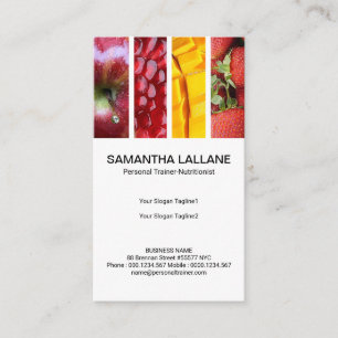Powerful Colorful Nutritious Fruits Column Trainer Business Card