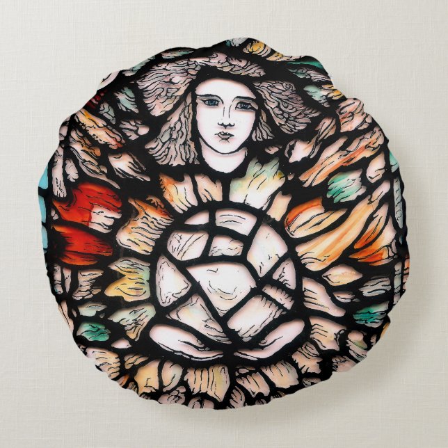 Powerful Colors round polyester pillows (Back)