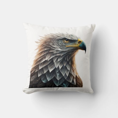 powerful crystal eagle throw pillow