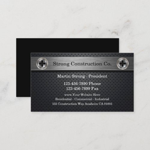 Powerful Custom Construction Business Cards