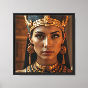 Powerful Egyptian Queen Dark Royal Portrait Art Canvas Print