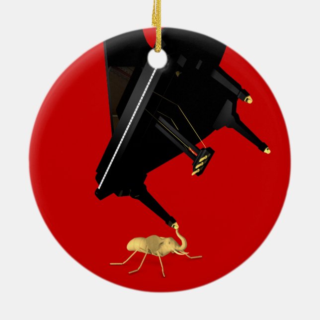 Powerful Eleph-Ant Ceramic Ornament (Back)