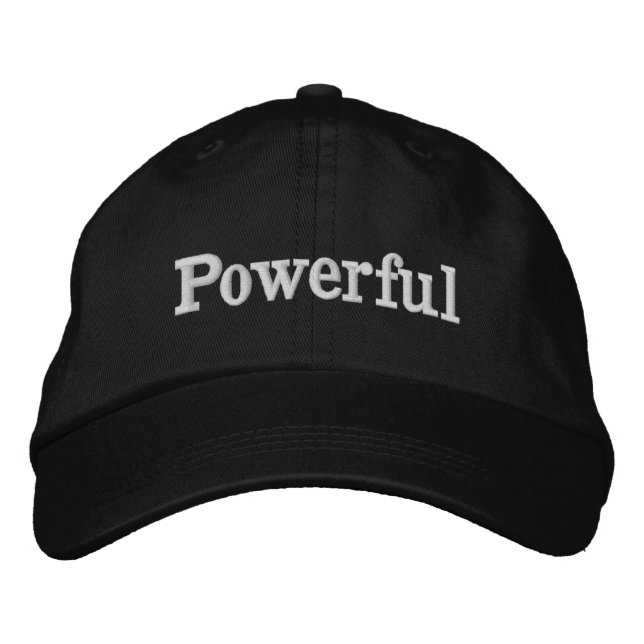 Powerful  embroidered baseball cap (Front)