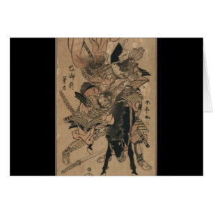 Powerful Female Samurai Defeating Male Samurai Cards