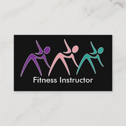 Powerful Fitness Instructor Business Cards