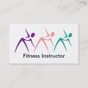 Powerful Fitness Instructor Business Cards