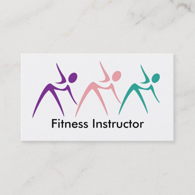 Powerful Fitness Instructor Business Cards (Front)
