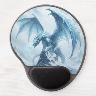 Powerful Frozen Mountaintop Ice Dragon Gel Mouse Pad