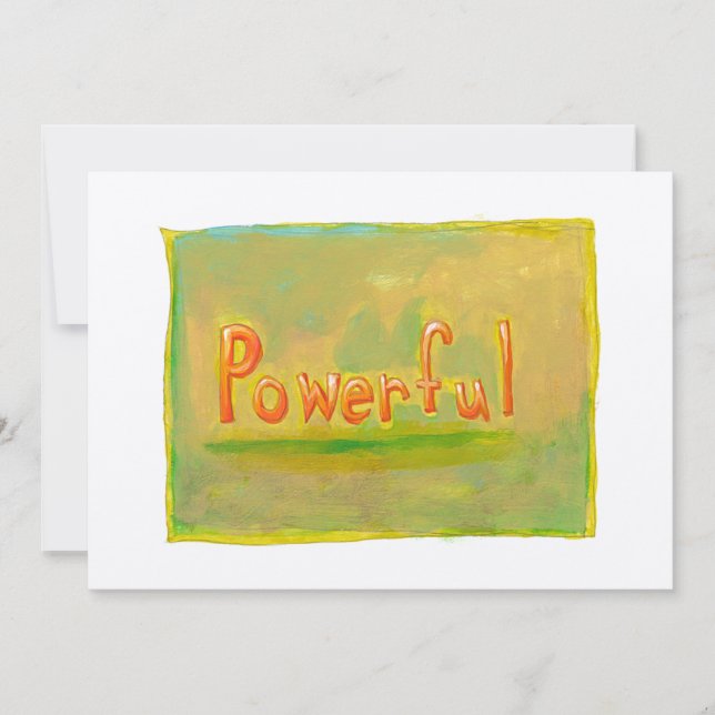 Powerful fun word painting art motivational invitation (Front)