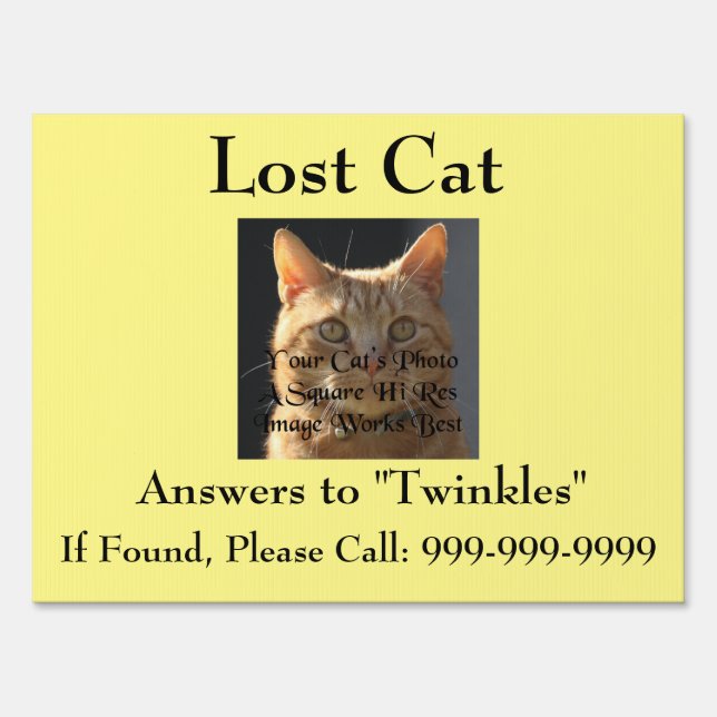 Powerful Get Him Back Lost Cat Sign (Back)