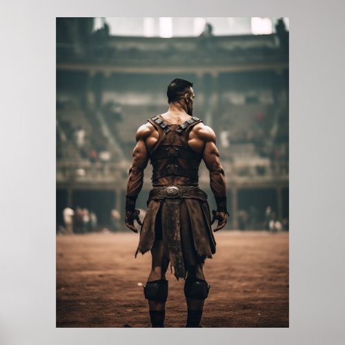 Powerful Gladiator in the Ancient Arena _ Inspirin Poster