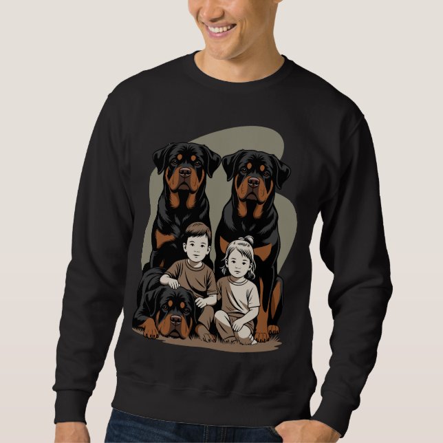 Powerful Guardian, Rottweilers Sweatshirt (Front)