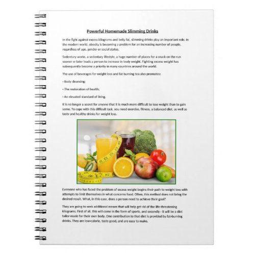 Powerful Homemade Slimming Drinks for weight loss Notebook