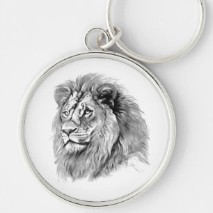 Powerful Lion Portrait Keychain