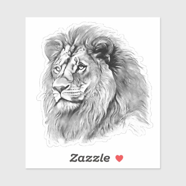 Powerful Lion Portrait Sticker (Sheet)