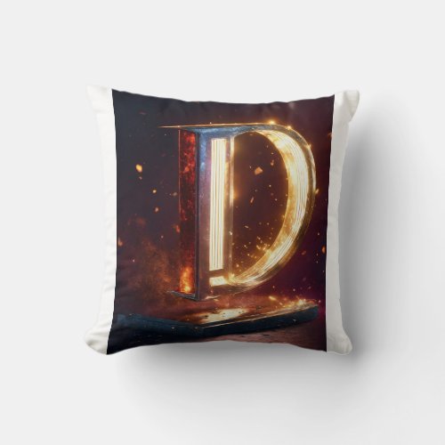  powerful magic surrounding a silvery letter l log throw pillow