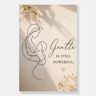 Powerful Mother & Child Minimalist Line Art Poster