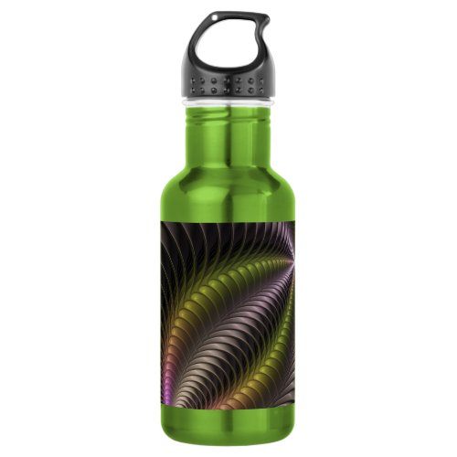 Powerful Movement Colorful Abstract Fractal Art Stainless Steel Water Bottle