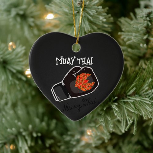 Powerful Muay Thai Fighter Graphic Ceramic Ornament