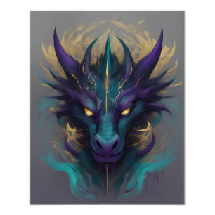 Powerful Mythical Dragon Head Poster