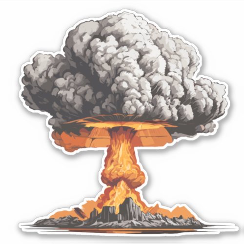 Powerful Nuclear Explosion Sticker