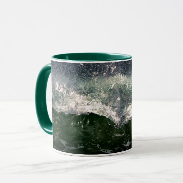 Powerful Ocean Wave Break Beach Mug (Front Left)