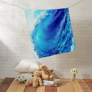 Powerful Ocean Wave Surge Design Baby Blanket