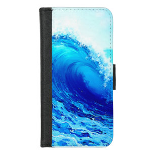 Powerful Ocean Wave Surge Design iPhone 8/7 Wallet Case