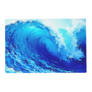 Powerful Ocean Wave Surge Design Placemat