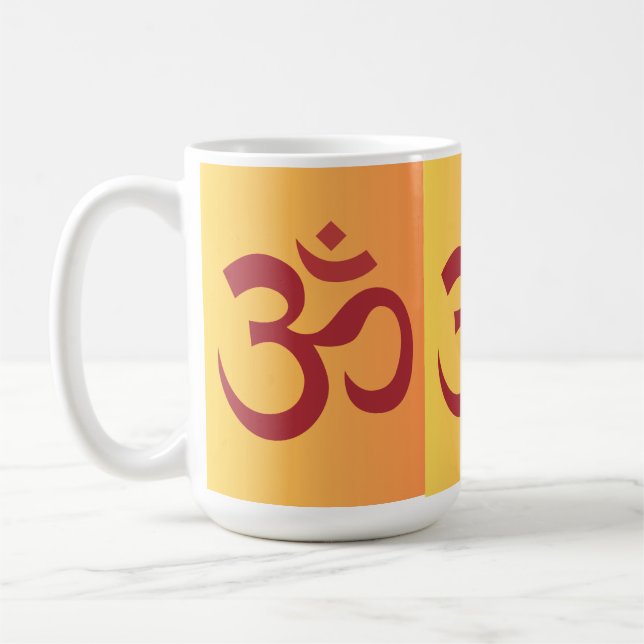 Powerful Om Symbol - Vibrations of the Universe Coffee Mug (Left)